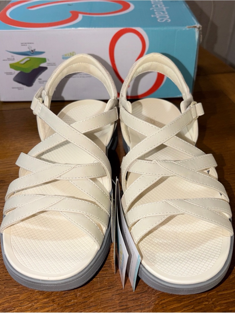 Baretraps Women's Taci Cream Wedge Slingback Sandal Size 8-1/2 M NEW